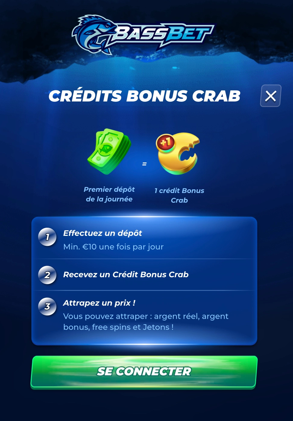 Sélectionnez votre offre de bienvenue sur BassBet Interface de choix du bonus initial sur la plateforme BassBet